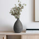 Decorative Textured Vase | Faded Black Ribbed Ceramic Design | 15"
