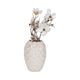 Decorative Flower Vase | Coastal Seashell Texture | 13" White Ceramic