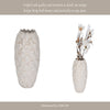 Decorative Flower Vase | Coastal Seashell Texture | 13" White Ceramic