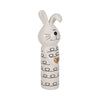 Decorative Squiggly Bunny Tabletop Accent w Gold Heart | White Ceramic