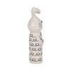 Decorative Squiggly Bunny Tabletop Accent w Gold Heart | White Ceramic