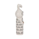 Decorative Squiggly Bunny Tabletop Accent w Gold Heart | White Ceramic
