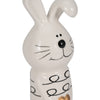 Decorative Squiggly Bunny Tabletop Accent w Gold Heart | White Ceramic