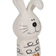 Decorative Squiggly Bunny Tabletop Accent w Gold Heart | White Ceramic