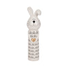 Dion Squiggly Bunny Figurine with Gold Heart | White-Black Ceramic 10"