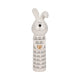 Dion Squiggly Bunny Figurine with Gold Heart | White-Black Ceramic 10"
