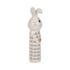 Dion Squiggly Bunny Figurine with Gold Heart | White-Black Ceramic 10"