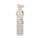 Dion Squiggly Bunny Figurine with Gold Heart | White-Black Ceramic 10"