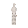Dion Squiggly Bunny Figurine with Gold Heart | White-Black Ceramic 10"