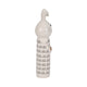 Dion Squiggly Bunny Figurine with Gold Heart | White-Black Ceramic 10"