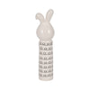 Dion Squiggly Bunny Figurine with Gold Heart | White-Black Ceramic 10"