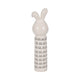 Dion Squiggly Bunny Figurine with Gold Heart | White-Black Ceramic 10"