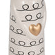 Dion Squiggly Bunny Figurine with Gold Heart | White-Black Ceramic 10"