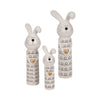 Dion Squiggly Bunny Figurine with Gold Heart | White-Black Ceramic 10"