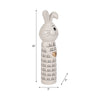 Dion Squiggly Bunny Figurine with Gold Heart | White-Black Ceramic 10"