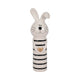 Accent Figurine | 7" Striped Bunny with Gold Heart | White Ceramic
