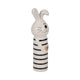 Accent Figurine | 7" Striped Bunny with Gold Heart | White Ceramic