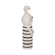 Accent Figurine | 7" Striped Bunny with Gold Heart | White Ceramic