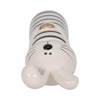 Accent Figurine | 7" Striped Bunny with Gold Heart | White Ceramic