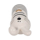 Accent Figurine | 7" Striped Bunny with Gold Heart | White Ceramic