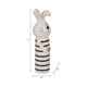 Accent Figurine | 7" Striped Bunny with Gold Heart | White Ceramic