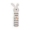 Striped Bunny Figurine with Gold Heart | 12" Black & White Ceramic