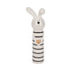 Striped Bunny Figurine with Gold Heart | 12" Black & White Ceramic