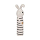 Striped Bunny Figurine with Gold Heart | 12" Black & White Ceramic