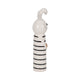 Striped Bunny Figurine with Gold Heart | 12" Black & White Ceramic