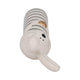 Striped Bunny Figurine with Gold Heart | 12" Black & White Ceramic