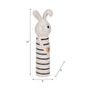 Striped Bunny Figurine with Gold Heart | 12" Black & White Ceramic