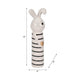 Striped Bunny Figurine with Gold Heart | 12" Black & White Ceramic