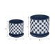 Echy Checkerboard Planters with Saucers Set of 2 | Blue-White Ceramic