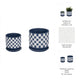 Echy Checkerboard Planters with Saucers Set of 2 | Blue-White Ceramic