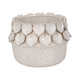 Indoor Outdoor Leaf Applique Woven Planter | Detailed Antique Ivory Ceramic