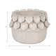 Indoor Outdoor Leaf Applique Woven Planter | Detailed Antique Ivory Ceramic