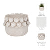 Indoor Outdoor Leaf Applique Woven Planter | Detailed Antique Ivory Ceramic