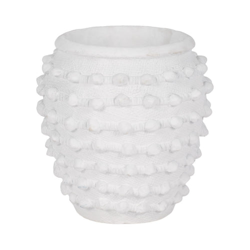 Garden Planter | 3D Raised Woven Knot Accent | 9" White Finish