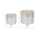 Xavie Garden Planters Set of 2 | Iridescent Foot | Ivory Ceramic 8 & 6"