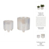 Xavie Garden Planters Set of 2 | Iridescent Foot | Ivory Ceramic 8 & 6"