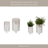 Abas Iridescent Bravais Footed Planter Set of 2 | Ivory Ceramic 8 & 6"