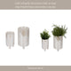 Abas Iridescent Bravais Footed Planter Set of 2 | Ivory Ceramic 8 & 6"