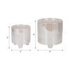 Abas Iridescent Bravais Footed Planter Set of 2 | Ivory Ceramic 8 & 6"