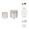 Abas Iridescent Bravais Footed Planter Set of 2 | Ivory Ceramic 8 & 6"