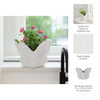 Outdoor Butterfly Accent Garden Planter | Ivory Finish Ceramic | 7"