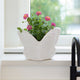 Outdoor Butterfly Accent Garden Planter | Ivory Finish Ceramic | 7"