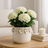 Reya Planter Pot | 3D Floral Applique Rim | Handcrafted Ivory Ceramic | 6"
