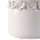 Reya Planter Pot | 3D Floral Applique Rim | Handcrafted Ivory Ceramic | 6"