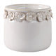 Reya Planter Pot | 3D Floral Applique Rim | Handcrafted Ivory Ceramic | 6"