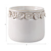 Reya Planter Pot | 3D Floral Applique Rim | Handcrafted Ivory Ceramic | 6"